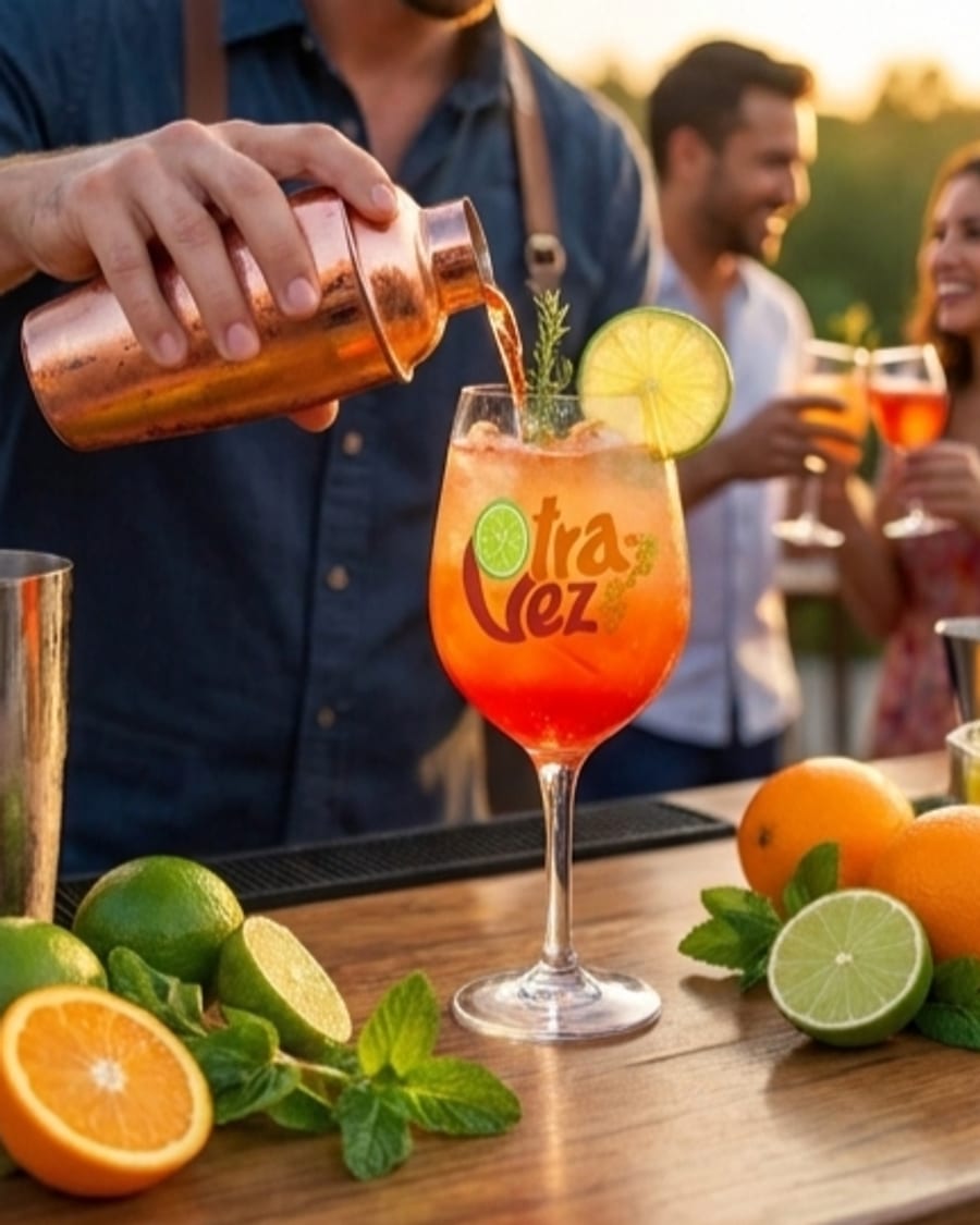 Bartender pouring a cocktail, Otra Vez style